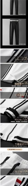 Design Tracksuit Set Black White Striped Sporty Tracksuit - 4