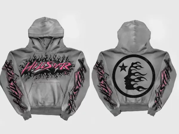 Hellstar Flame Logo Hoodie Gray - 1