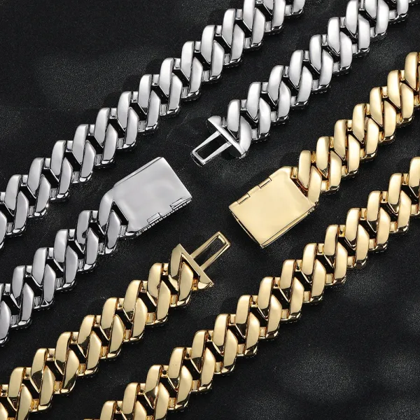 Design Miami Cuban Link Chain Necklace Gold Iced Out Jewelry - 12