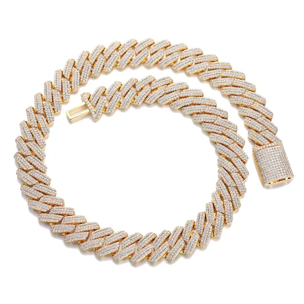 Design Miami Cuban Link Chain Necklace Gold Iced Out Jewelry - 1