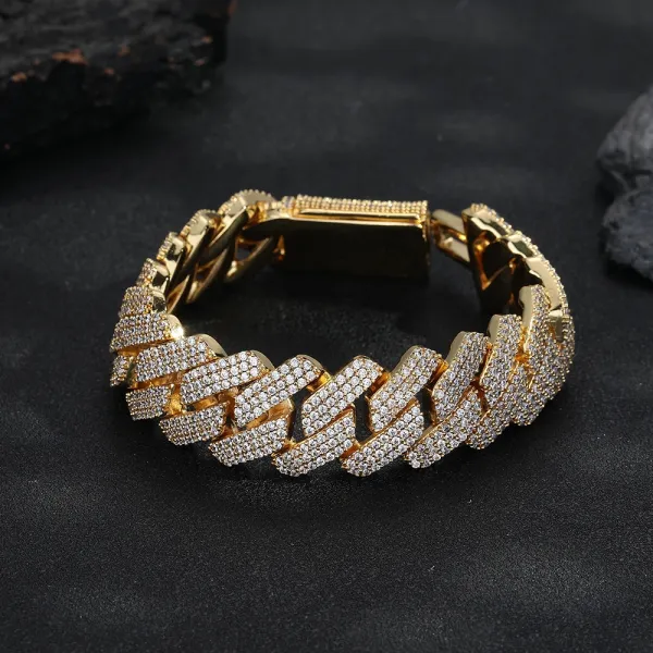 Design Miami Cuban Link Chain Necklace Gold Iced Out Jewelry - 13