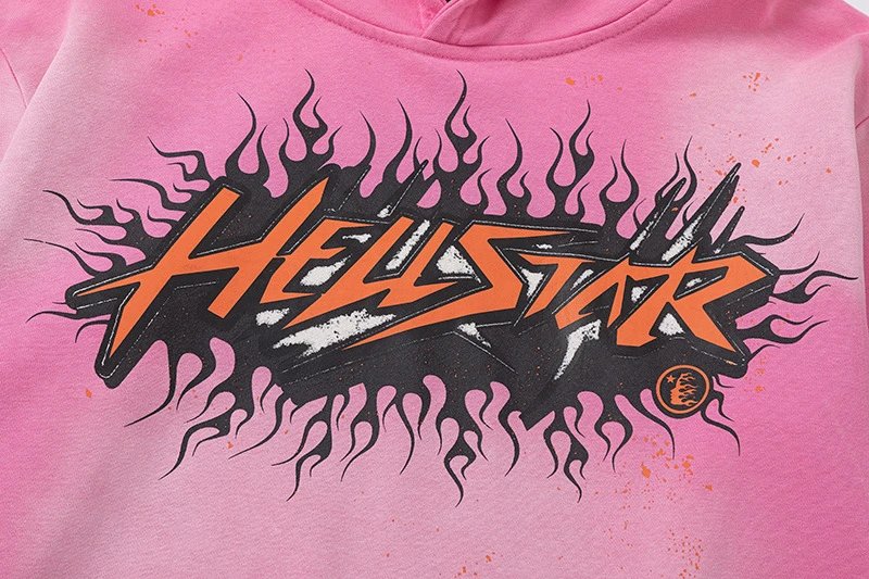 Hellstar Flame Logo Hoodie Pink - 12