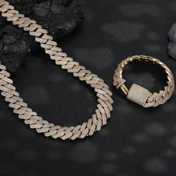 Design Miami Cuban Link Chain Necklace Gold Iced Out Jewelry - 8