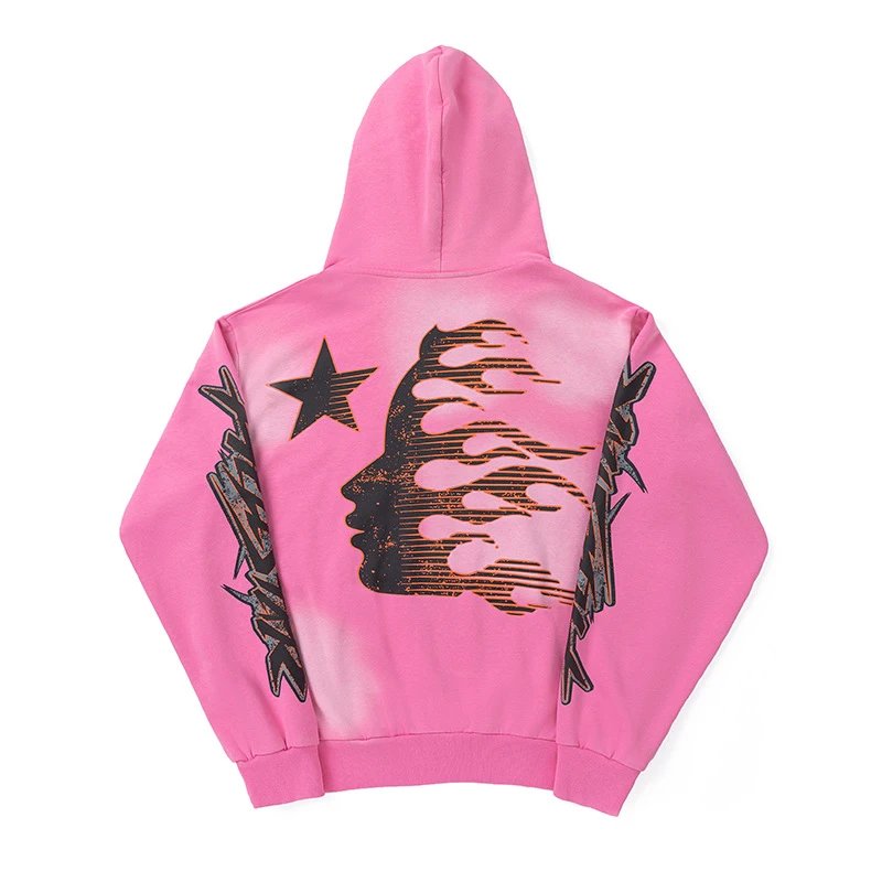 Hellstar Flame Logo Hoodie Pink - 8