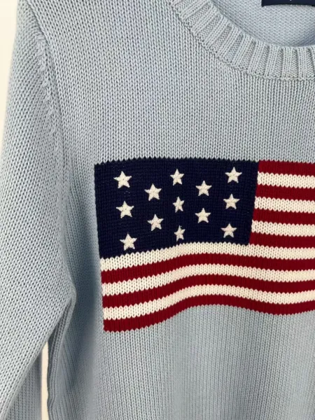 Polo Ralph Lauren American Flag Knit Sweater White - 11