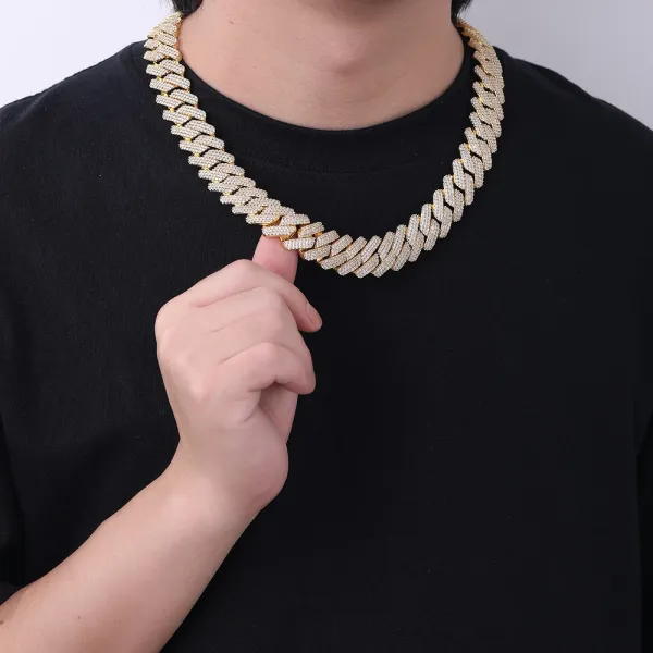 Design Miami Cuban Link Chain Necklace Gold Iced Out Jewelry - 10