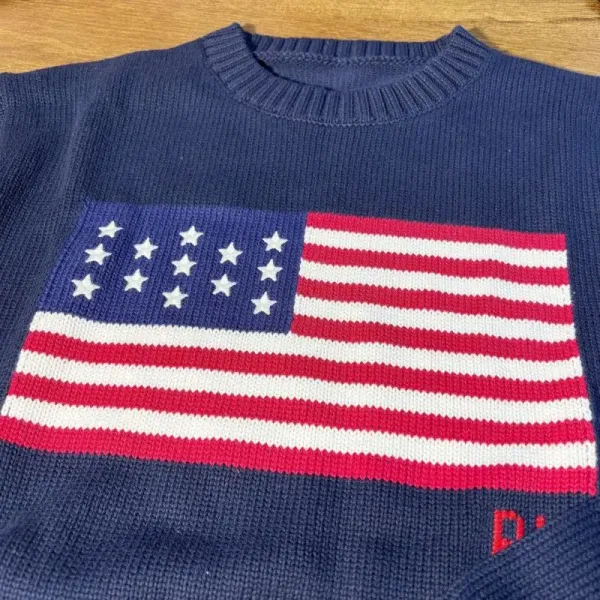 Polo Ralph Lauren American Flag Knit Sweater White - 4