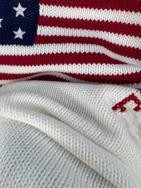 Polo Ralph Lauren American Flag Knit Sweater White - 13