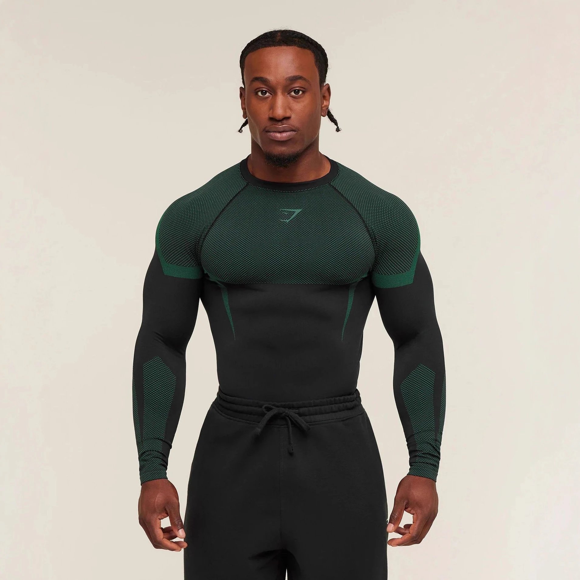 Green and Black Compression Top