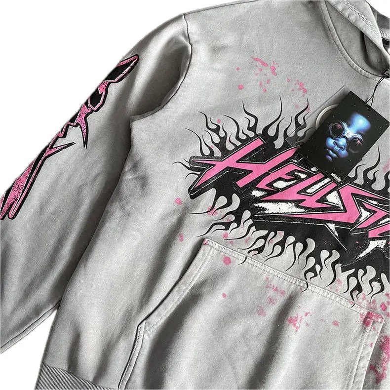 Hellstar Flame Logo Hoodie Pink - 22