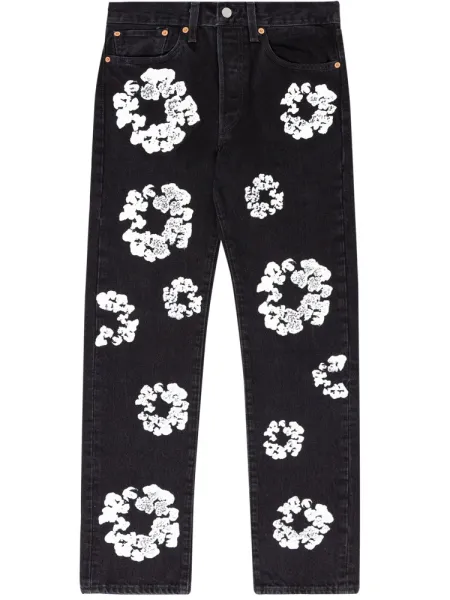Gallery Dept x Saint Tears Floral Print White Denim Pants - 13
