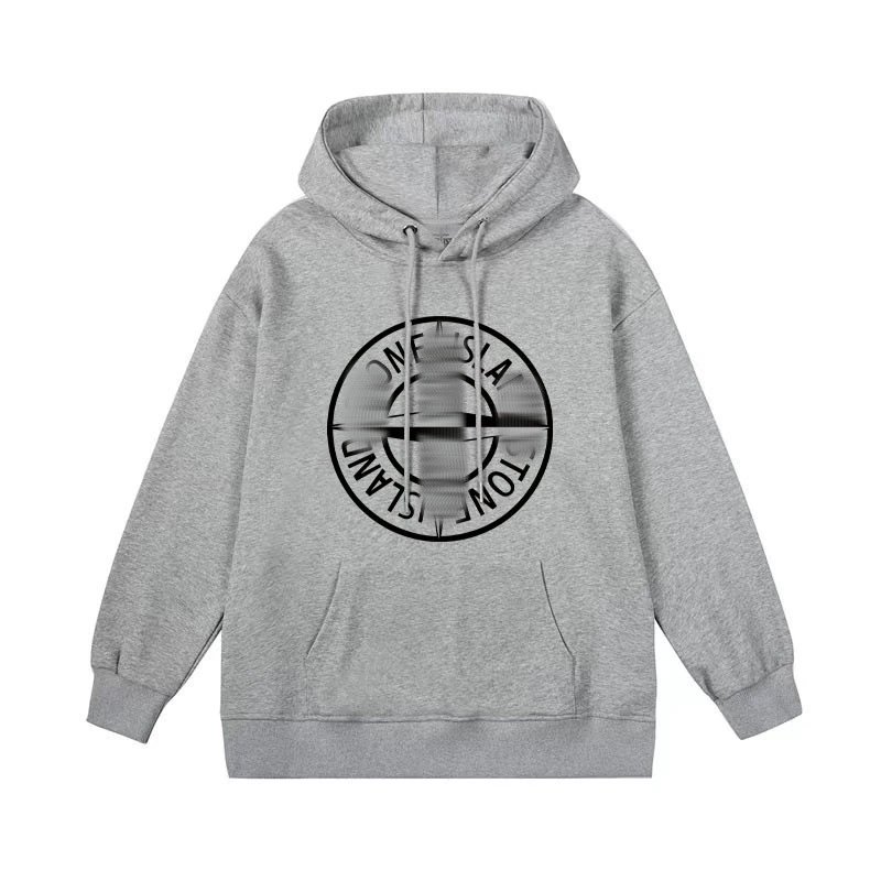 Stone Island Compass Logo Hoodie Gray - 13