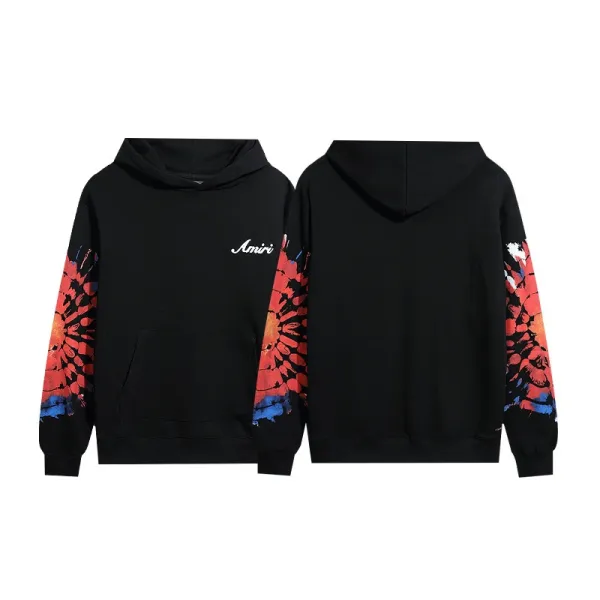 Amiri Tie-Dye Sleeve Hoodie Black - 16