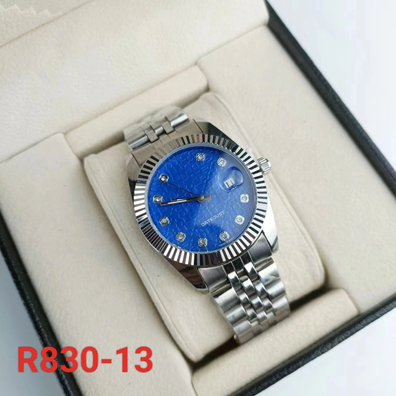 R830-13 Monogram with 12 Diamonds Blue