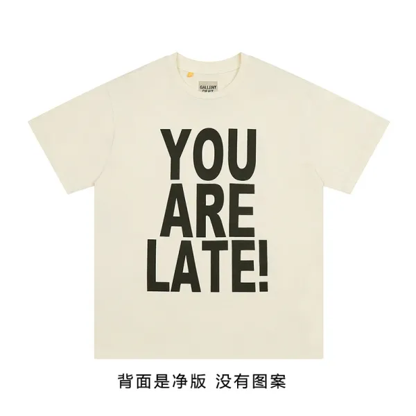 Gallery Dept You Are Late! Cream T-Shirt - 1