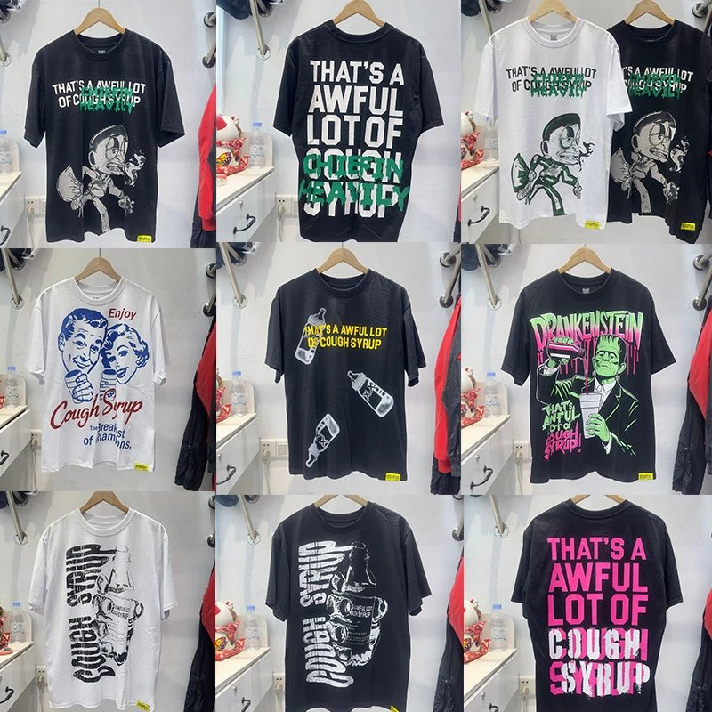 高品质欧美短袖THAT'S A AWFUL LOT OF COUGH SYRUP纯棉T恤衫 - 134794