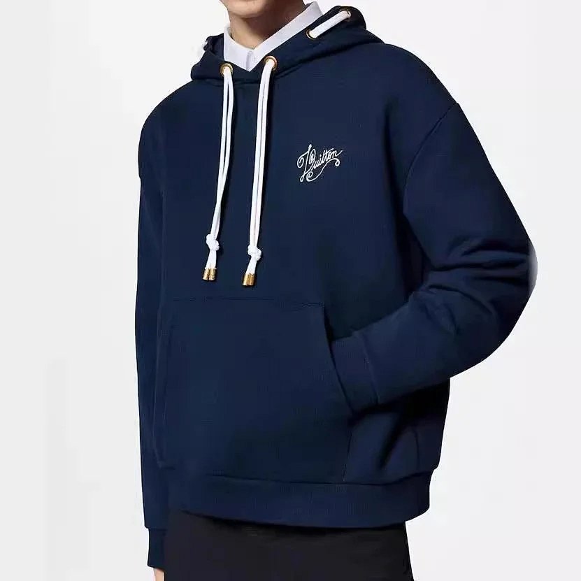 Men's Drawstring Hoodie with Nautical Knot Letter Embroidery