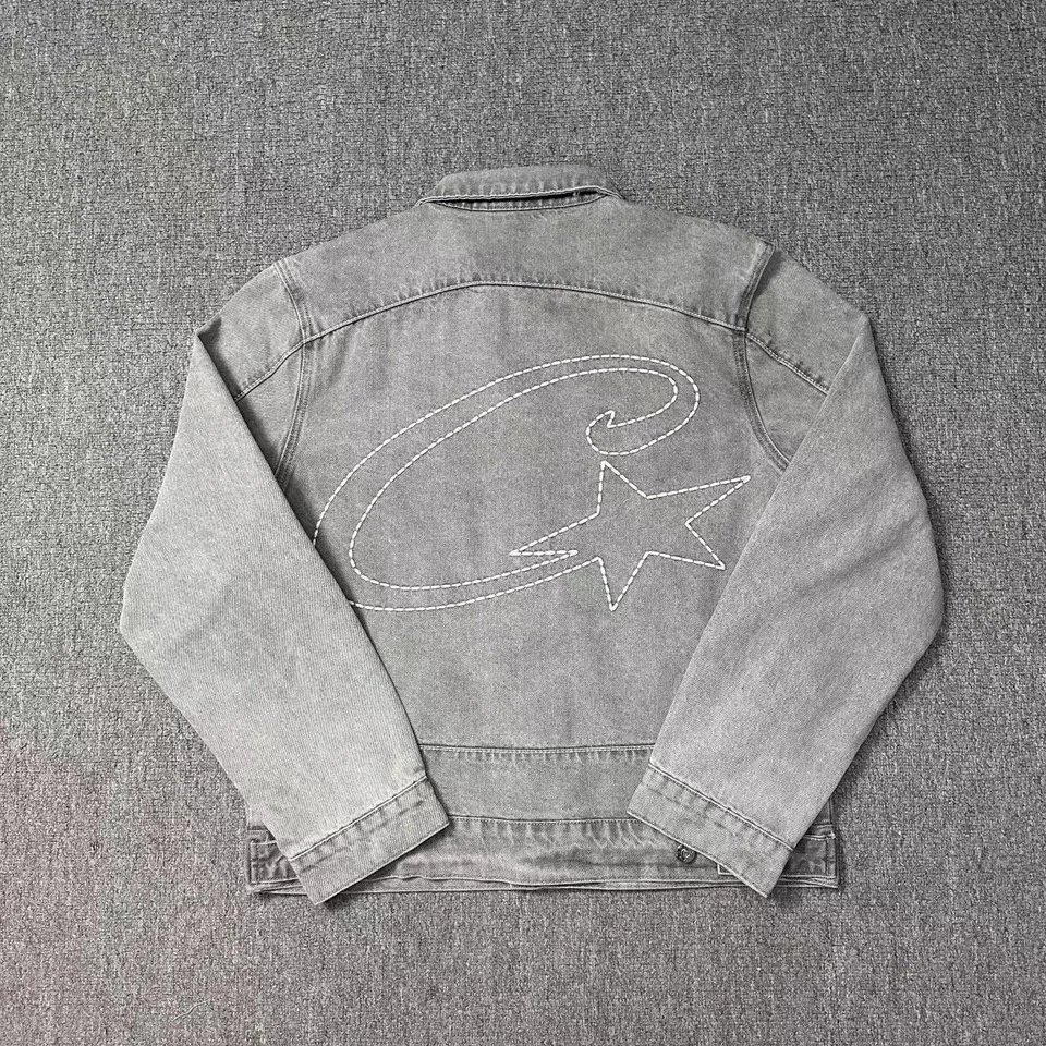 Unbranded Star-embroidered denim garments — 8006 gray