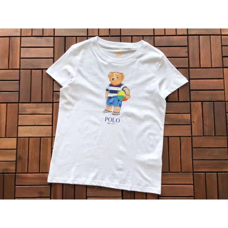 Ralph Lauren T-Shirts Polo Bear Graphic — D37 White