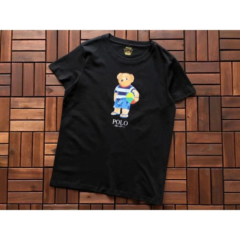 Ralph Lauren T-Shirts Polo Bear Graphic — D37 Black
