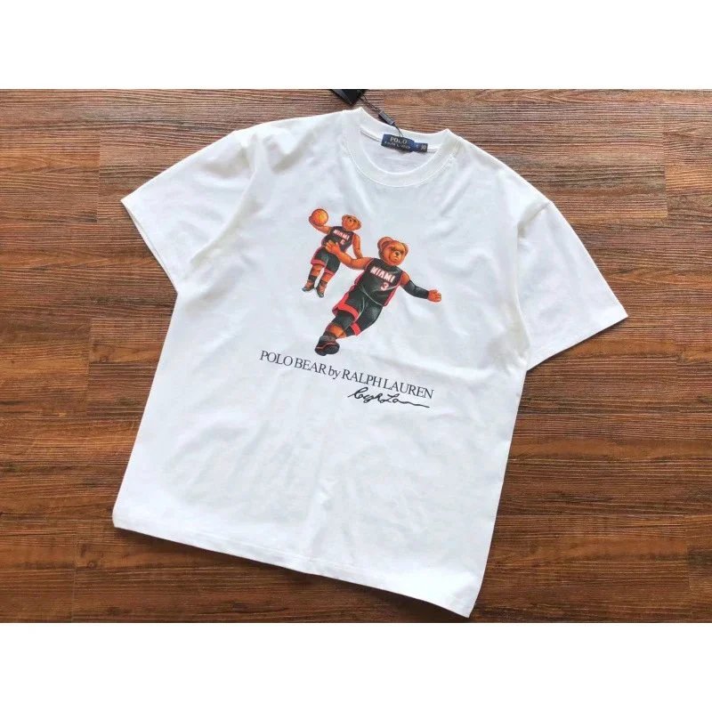 Ralph Lauren T-Shirts Polo Bear Graphic — D44 white