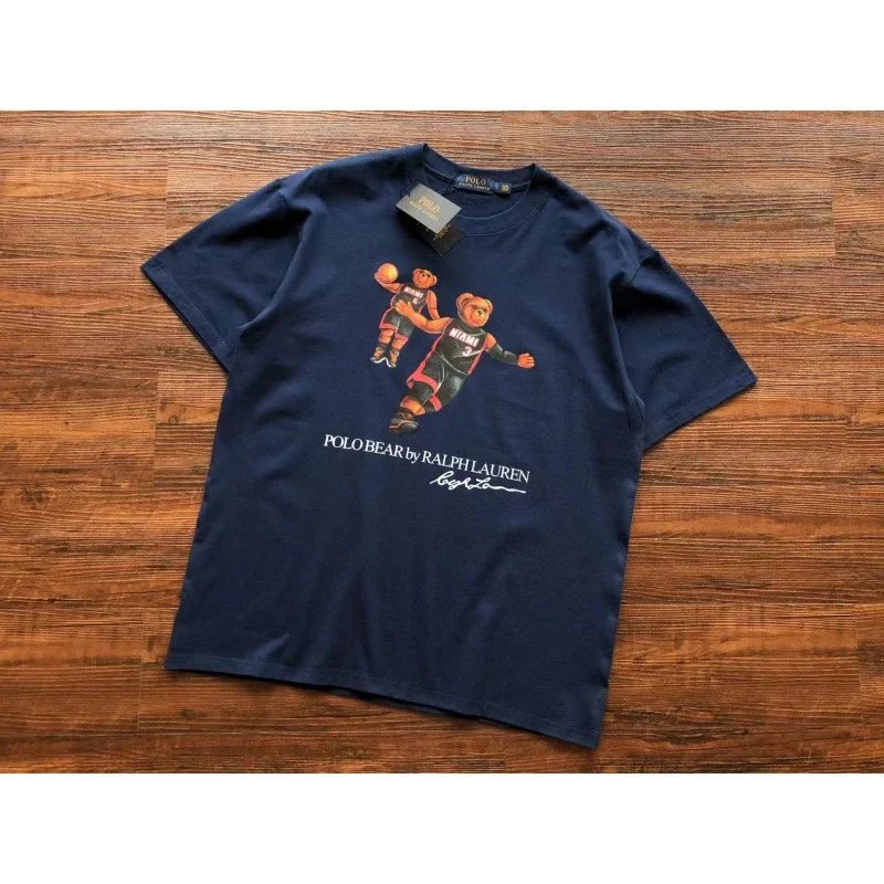 Ralph Lauren T-Shirts Polo Bear Graphic — D44 blue