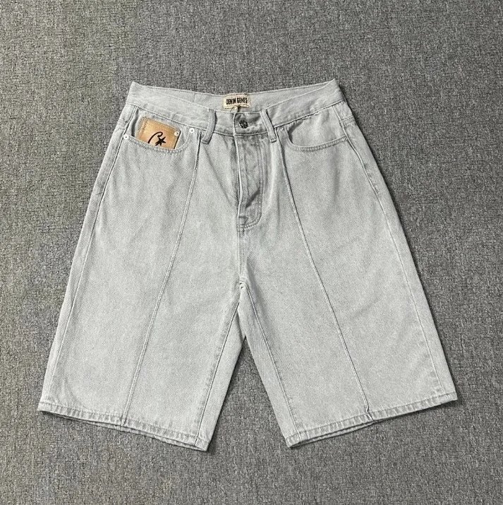 Unbranded Star-embroidered denim garments — 8008#gray