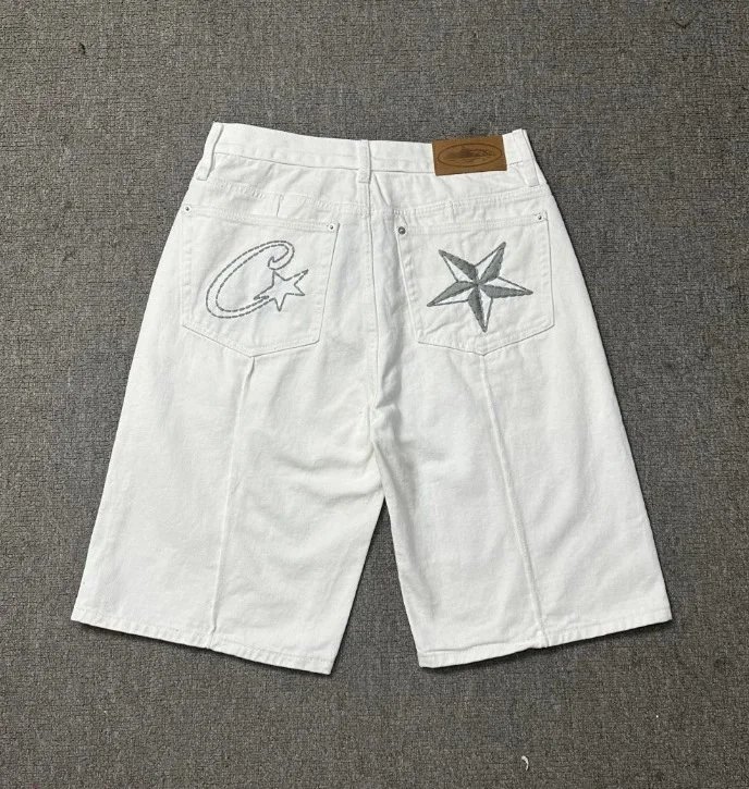 Unbranded Star-embroidered denim garments — 8008 white