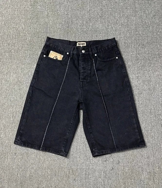 Unbranded Star-embroidered denim garments — 8008#black