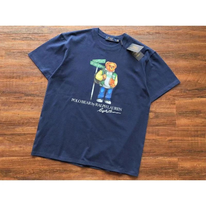 Ralph Lauren T-Shirts Polo Bear Graphic — D36 Blue