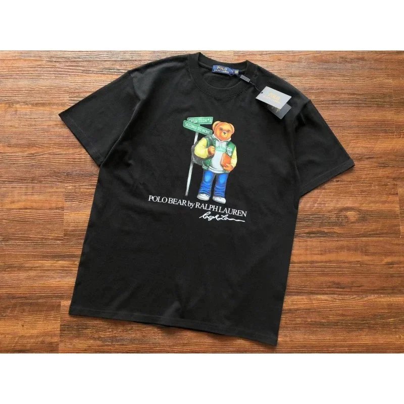 Ralph Lauren T-Shirts Polo Bear Graphic — D36 Black