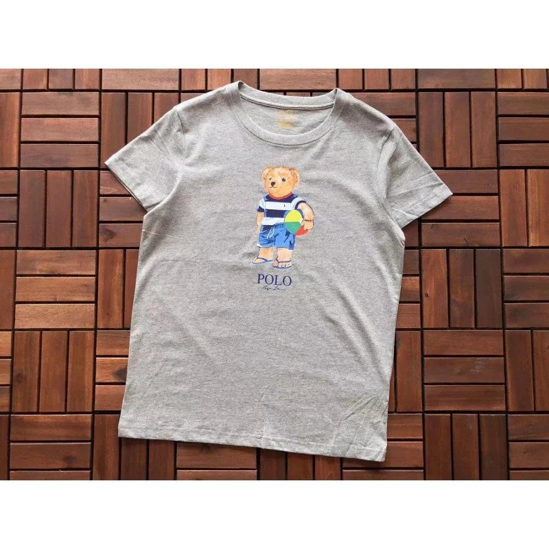 Ralph Lauren T-Shirts Polo Bear Graphic — D37 gray