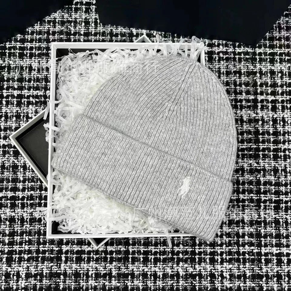 秋冬新款羊毛针织帽小马标图案加厚防风保暖耐寒毛线帽冷帽外贸批 3