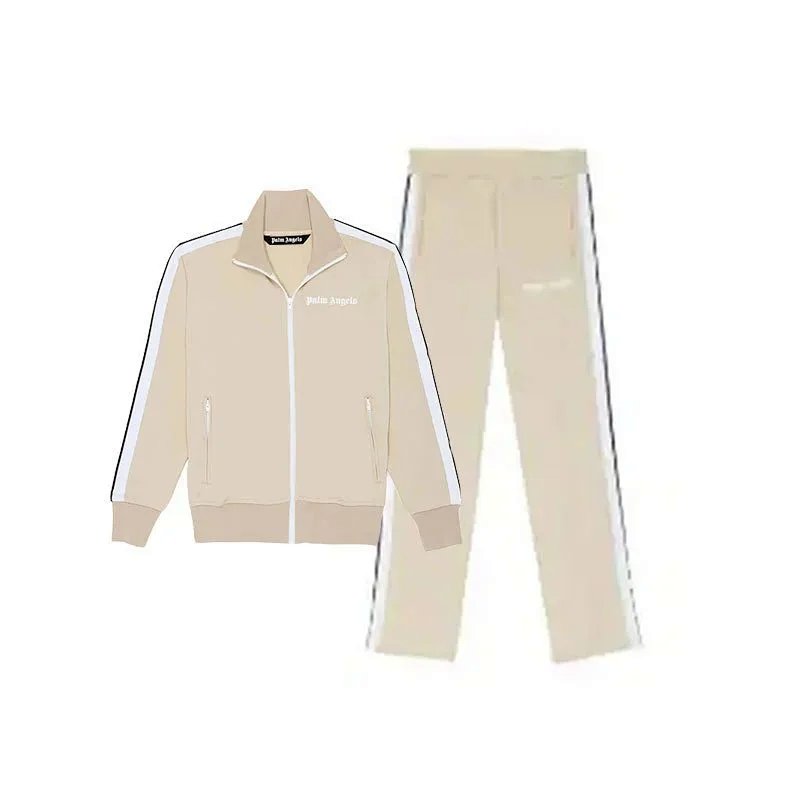Palm Angels Style Tracksuit Set – Stand Collar Zip-Up Hoodie & Pants