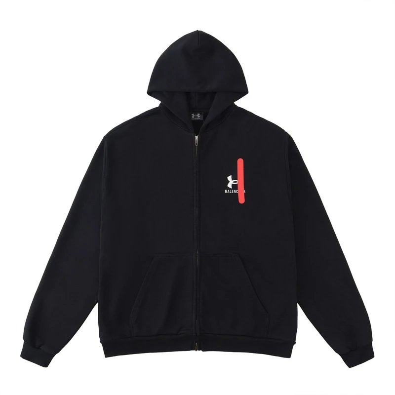 Balencaiga 11 绣花卫衣拉链外套帽衫男女款开衫连帽宽松简约