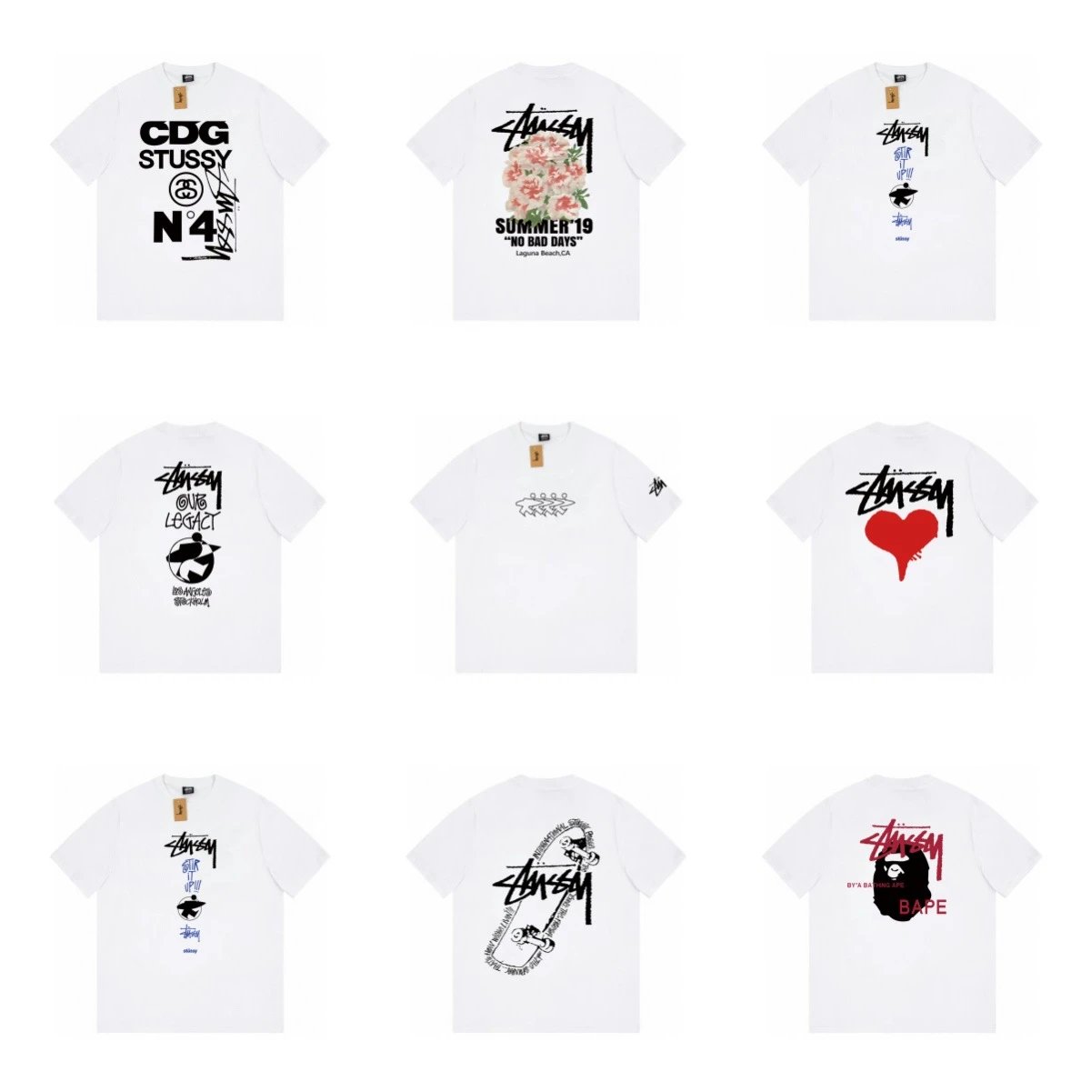 正确版高版本Stussy斯图西合集宽松纯棉重磅高品质印花短袖T