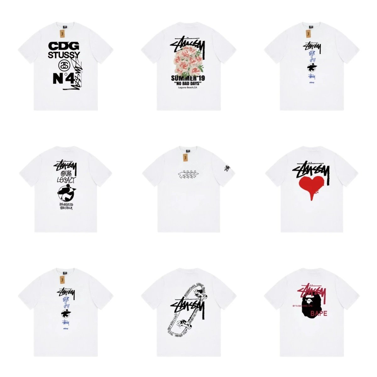 正确版高版本Stussy斯图西合集宽松纯棉重磅高品质印花短袖T 5