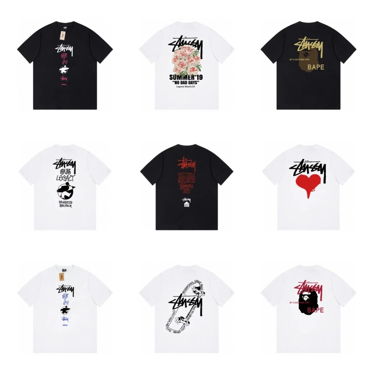 正确版高版本Stussy斯图西合集宽松纯棉重磅高品质印花短袖T 2