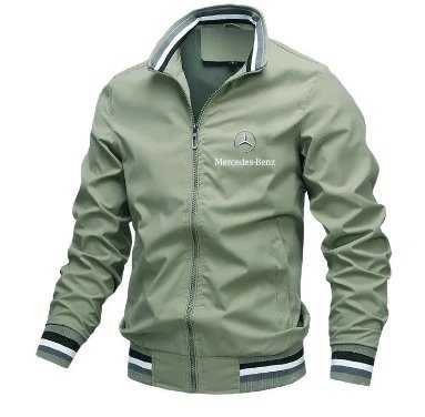 Vespa Jackets Zip-up bomber jacket with striped ribbed cuffs and hem — Army Green Customization 785