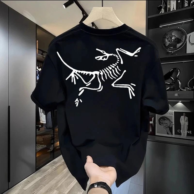 奥莱鸟家高质量300g重磅双纱精梳短袖T恤男士夏季百搭潮