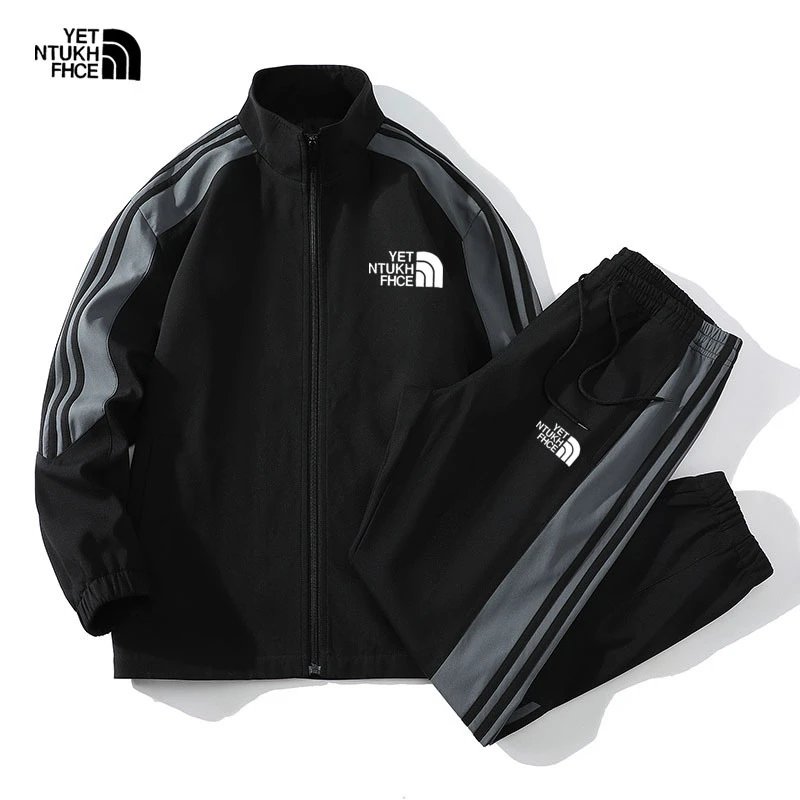 The North Face Tracksuits Stand-Collar Zip-Up Striped Tracksuit — 10