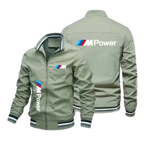 Vespa Jackets Zip-up bomber jacket with striped ribbed cuffs and hem — Customized 11 Green