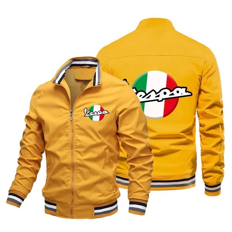 Vespa Jackets Zip-up bomber jacket with striped ribbed cuffs and hem image 3