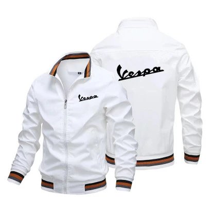 Vespa Jackets Zip-up bomber jacket with striped ribbed cuffs and hem — 6 Customization