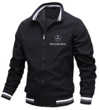 Vespa Jackets Zip-up bomber jacket with striped ribbed cuffs and hem — Custom black 788