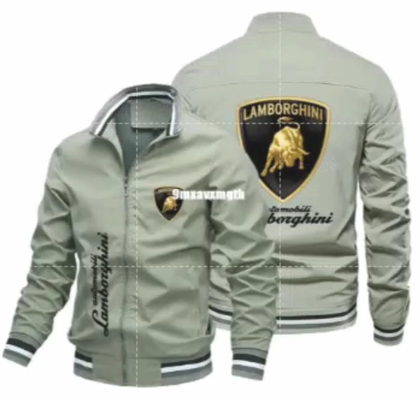 Vespa Jackets Zip-up bomber jacket with striped ribbed cuffs and hem — Lamborghini Green