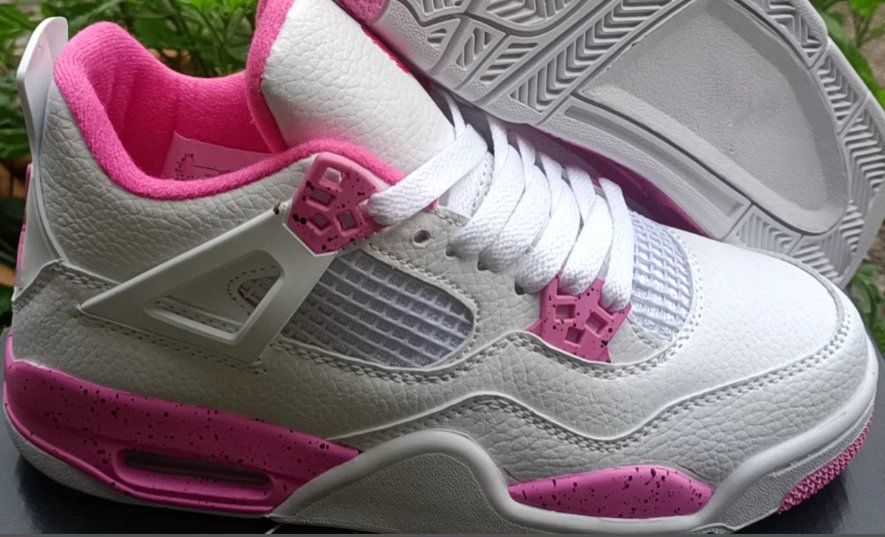 AJ4 - White/Plum Red