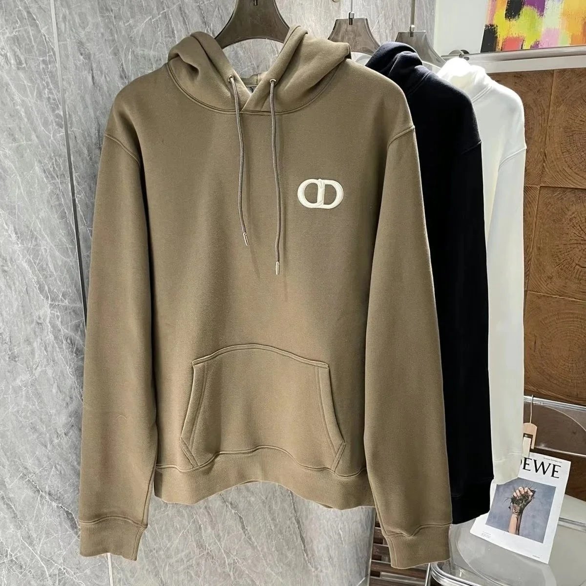 Dior Hoodies & Sweatshirts Oblique jacquard hooded sweatshirt — 07-Khaki
