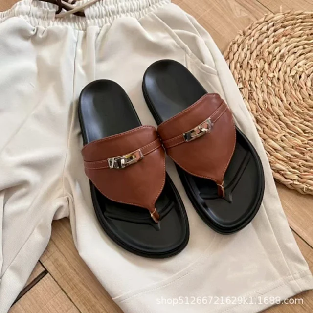 Unbranded Slippers Thong with Metal Turn-Lock Buckle product detail image 18