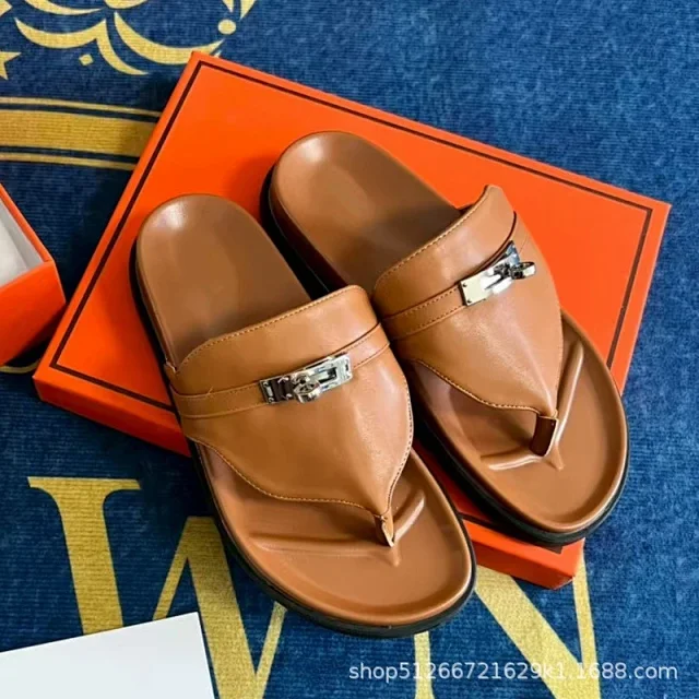Unbranded Slippers Thong with Metal Turn-Lock Buckle product detail image 22